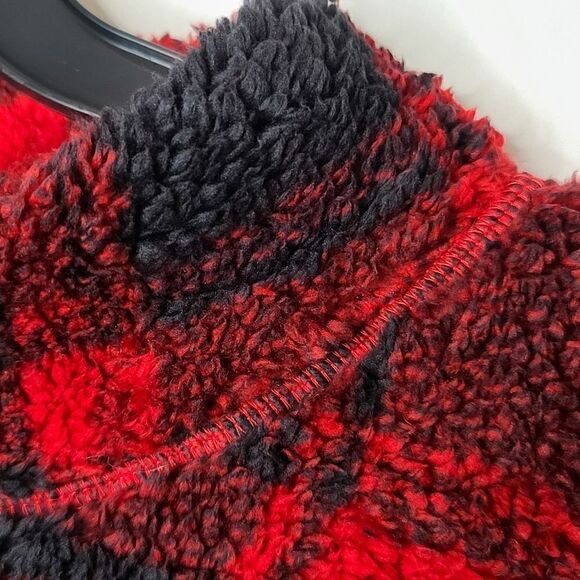 2X Buffalo Check Plaid Sherpa Pullover Mock Neck M - Picture 6 of 10